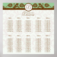 starts at $12.80 Damask Seating Chart 10 Tables Posters