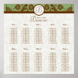 starts at $12.80 Damask Seating Chart 10 Tables Print