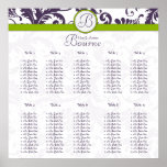 starts at $12.80 Damask Seating Chart 10 Tables Poster