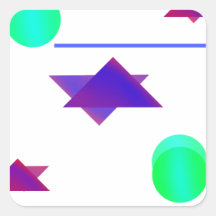 Starts Stripes and balls Square Sticker