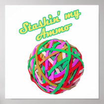 stashing my ammo rubberband ball print
