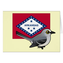 State Birdorable of Arkansas: Northern Mockingbird Greeting Cards