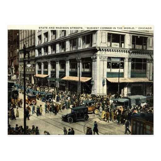 State & Madison Sts., Chicago IL, 1922 Vintage Postcards