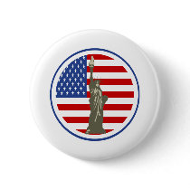 State of Liberty In USA Flag Pins