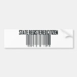 State Registered Bumper Sticker