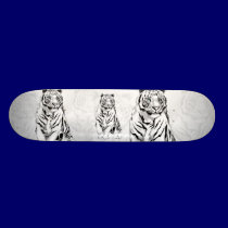 Stately White Tiger Skateboard skateboards