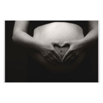 Stationery with a Heart on a Pregnant Bump