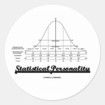 Statistical Personality (Bell Curve) Round Stickers
