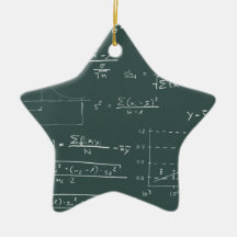Statistics blackboard christmas tree ornaments
