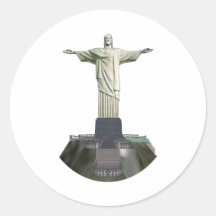 Statue: Christ the Redeemer: 3D Model: Round Stickers