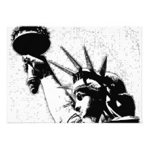 Statue de B&W d'invitation de liberté