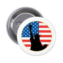Statue de conception patriotique de liberté badges