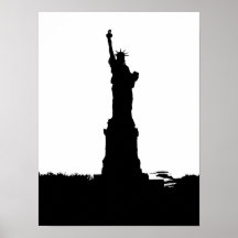 Statue de copie d'affiche de silhouette de liberté