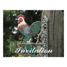Statue de coq cartons d'invitation