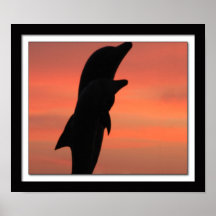 Statue de dauphin de plage de digue de Galveston a Posters