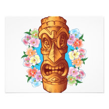 Statue de Tiki de bande dessinée Cartons D'invitation Personnalisés
