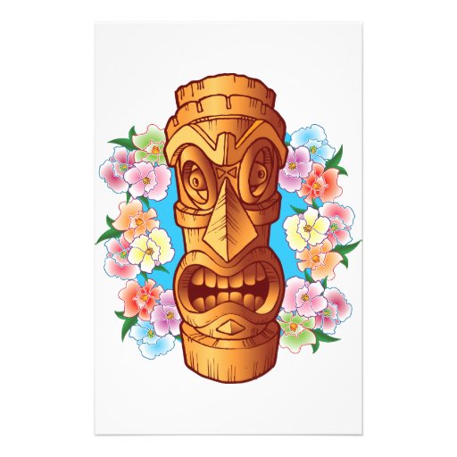 Statue de Tiki de bande dessinée Papier À Lettre Personnalisé
