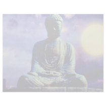 Statue of Buddha with sun Letterhead Template