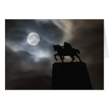 Statue of King Kralja Tomislava silhouetted Card