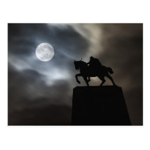 Statue of King Kralja Tomislava silhouetted Post Cards