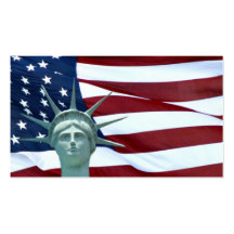 Statue of Liberty and American flag Business Card Templates