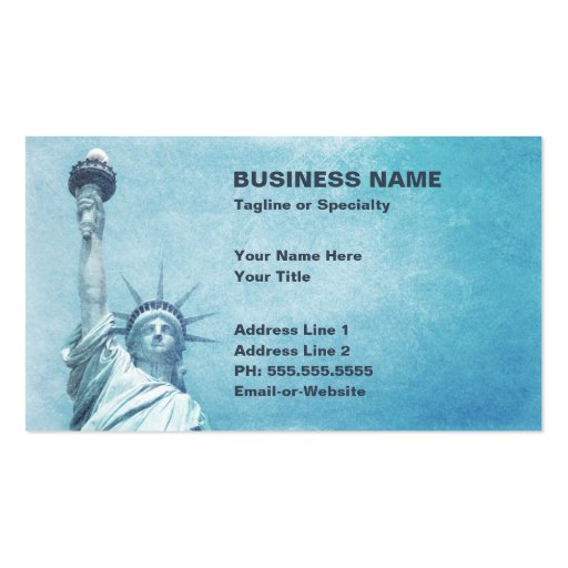 statue of liberty business card templates