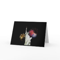 Statue of Liberty - Fireworks Background