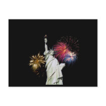 Statue of Liberty - Fireworks Background