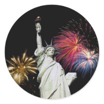 Statue of Liberty - Fireworks Background