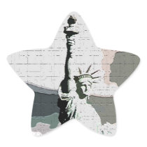 Statue of Liberty Pop Art Star Sticker