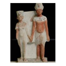 Statuette of Amenophis IV  and Nefertiti Post Card