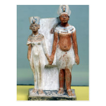 Statuette of Amenophis IV  and Nefertiti Post Cards