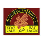 Stay Calm, Eat Bacon Recipe Card Post Cards
