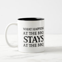 STAYS AT THE BBQ MUG
