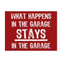 Stays In The Garage Postcard