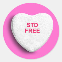 STD FREE CANDY HEART STICKERS