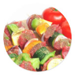 Steak Kabob Round Sticker
