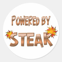 Steak Power Round Stickers