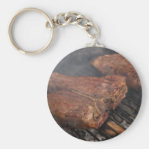 Steaks Grilling Barbecue Grills Meat Key Chain