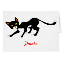 Stealthy Black & White Cat Card