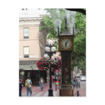 Steam Clock Gastown/Greetings From BC, Canada Post Cards