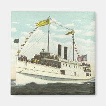 Steam Ship Bay Line - Cape Cod Fridge Magnet