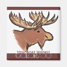 Steamboat Springs Colorado brown moose magnet