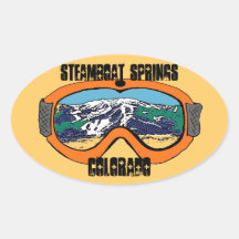 Steamboat Springs Colorado orange goggle stickers