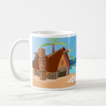 Steamer Lane Retro Tiki Coffee Mugs