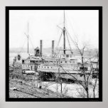 Steamer New York at Aiken's Landing 1865 Poster