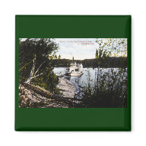 Steamer on River Saskatchewan, Edmonton, Alta. Refrigerator Magnet
