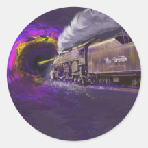 Steaming Into The Blackhole of History Round Stickers