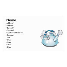 steaming tea pot kettle business card