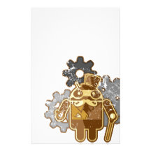 Steampunk Android used-Look Personalisierte Büropapiere